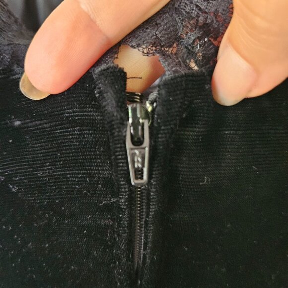 VTG 80s Party Dress 6 Black Velvet Corset Purple Skirt Dark Princes Goth - Picture 10 of 15